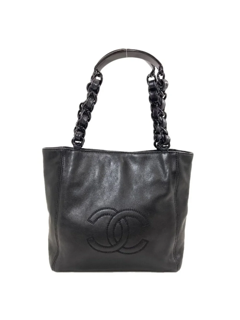Chanel CC Logo Tote Bag Lambskin
